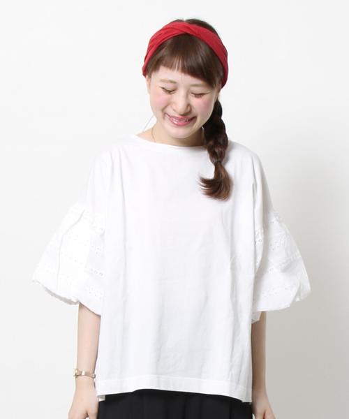 coen(コーエン)の「レースバルーンスリーブTシャツ(Tシャツ/カットソー・レディース・ホワイト/マスタード・FREE)」の5枚目の写真