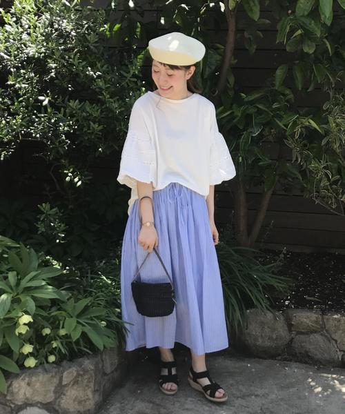 coen(コーエン)の「レースバルーンスリーブTシャツ(Tシャツ/カットソー・レディース・ホワイト/マスタード・FREE)」の14枚目の写真