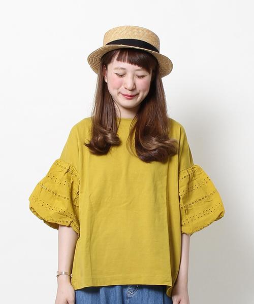 coen(コーエン)の「レースバルーンスリーブTシャツ(Tシャツ/カットソー・レディース・ホワイト/マスタード・FREE)」の18枚目の写真