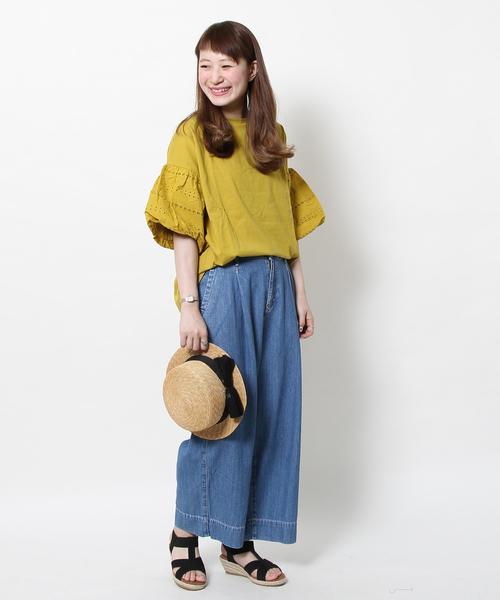 coen(コーエン)の「レースバルーンスリーブTシャツ(Tシャツ/カットソー・レディース・ホワイト/マスタード・FREE)」の13枚目の写真