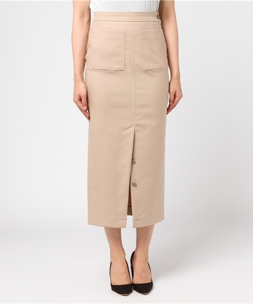STUDIOUS（ステュディオス）の「【STUDIOUS】ロングIラインSK（スカート・レディース・ベージュ/カーキ・1/0）」の3枚目の写真