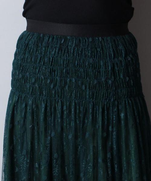 NINE（ナイン）の「ドットフラワーレーススカート（スカート・レディース・グリーン/パープル/ブラック・1/0）」の8枚目の写真