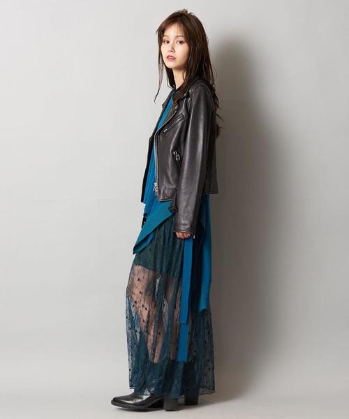 NINE（ナイン）の「ドットフラワーレーススカート（スカート・レディース・グリーン/パープル/ブラック・1/0）」の11枚目の写真