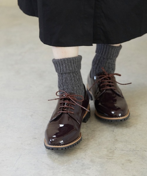 menue（メヌエ）の「タンクソール レースアップ オックスフォード シューズ（ドレスシューズ・レディース・ホワイト/ブラック/モスグリーン/ワインレッド/ブラック系その他/ブラック系その他3/ブラック系その他2/ベージュ/ボルドー/ナチュラル/グレイッシュベージュ・LL/3L/S/M/L/SS/4L）」の18枚目の写真