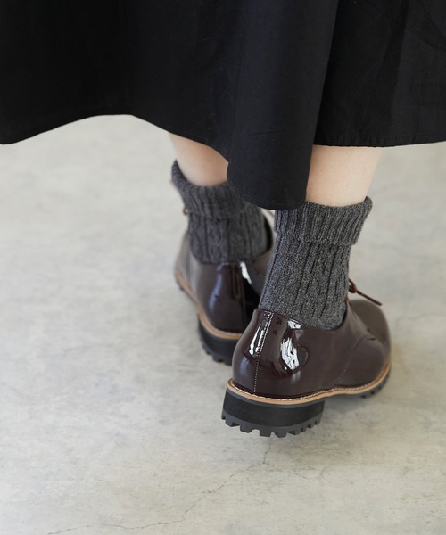 menue（メヌエ）の「タンクソール レースアップ オックスフォード シューズ（ドレスシューズ・レディース・ホワイト/ブラック/モスグリーン/ワインレッド/ブラック系その他/ブラック系その他3/ブラック系その他2/ベージュ/ボルドー/ナチュラル/グレイッシュベージュ・LL/3L/S/M/L/SS/4L）」の19枚目の写真