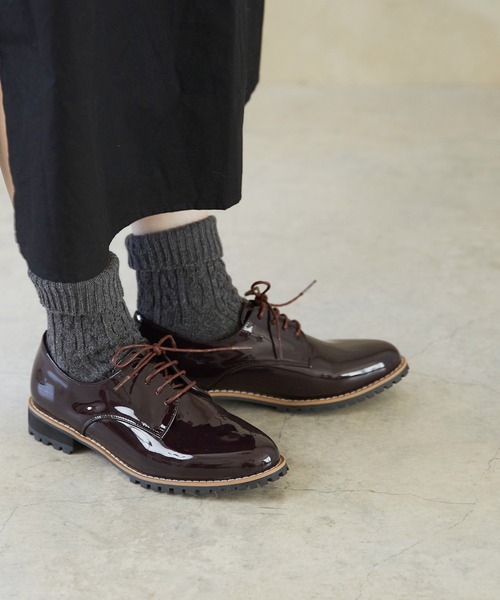 menue（メヌエ）の「タンクソール レースアップ オックスフォード シューズ（ドレスシューズ・レディース・ホワイト/ブラック/モスグリーン/ワインレッド/ブラック系その他/ブラック系その他3/ブラック系その他2/ベージュ/ボルドー/ナチュラル/グレイッシュベージュ・LL/3L/S/M/L/SS/4L）」の20枚目の写真