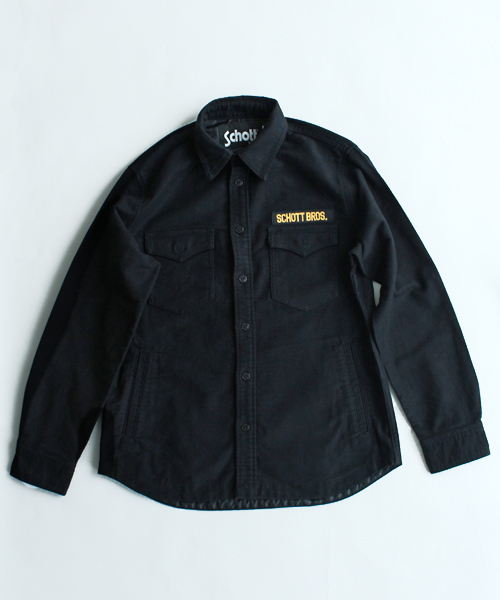 schott(ショット)の「Schott/ショット/MOLESKIN CPO SHIRT/モールスキン CPOシャツ(シャツ/ブラウス・メンズ・ブラック/カーキ・SMALL/MEDIUM/LARGE/X-LARGE)」の4枚目の写真