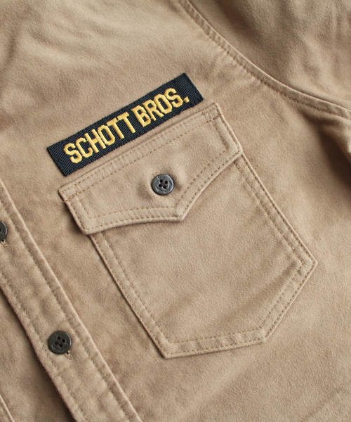 schott(ショット)の「Schott/ショット/MOLESKIN CPO SHIRT/モールスキン CPOシャツ(シャツ/ブラウス・メンズ・ブラック/カーキ・SMALL/MEDIUM/LARGE/X-LARGE)」の11枚目の写真