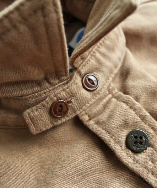 schott(ショット)の「Schott/ショット/MOLESKIN CPO SHIRT/モールスキン CPOシャツ(シャツ/ブラウス・メンズ・ブラック/カーキ・SMALL/MEDIUM/LARGE/X-LARGE)」の3枚目の写真