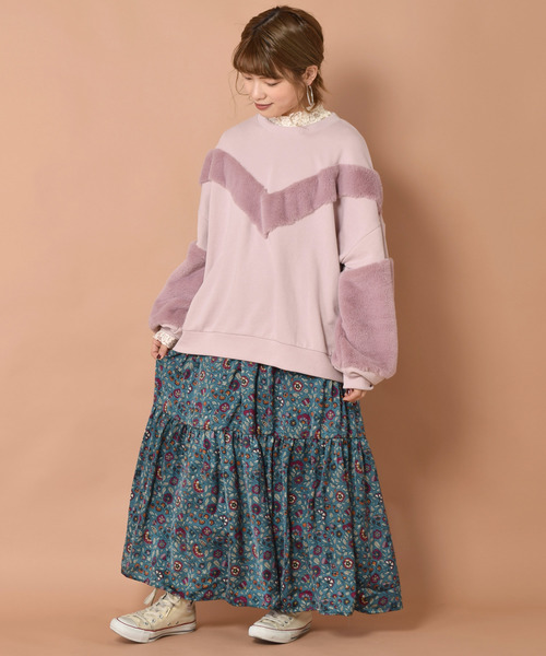 w closet(ダブルクローゼット)の「エコファー切替プルオーバー(Tシャツ/カットソー・レディース・ブラック/アイボリー/ピンク・FREE)」の15枚目の写真