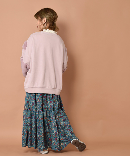 w closet(ダブルクローゼット)の「エコファー切替プルオーバー(Tシャツ/カットソー・レディース・ブラック/アイボリー/ピンク・FREE)」の5枚目の写真
