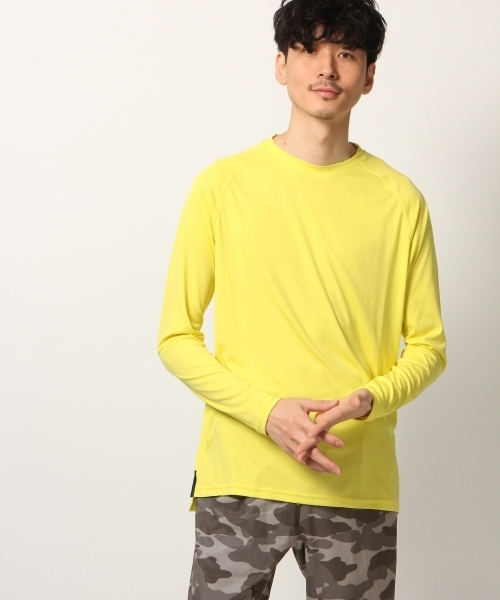 GLOBAL WORK(グローバルワーク)の「【ACTIVE】メッシュ長袖T Men/777595(Tシャツ/カットソー・メンズ・グリーン/ライトグレー/ブラック/イエロー・LARGE/MEDIUM)」の1枚目の写真