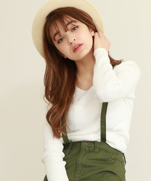 N.（N. Natural Beauty Basic） | デザインネックリブニット(ニット/セーター)