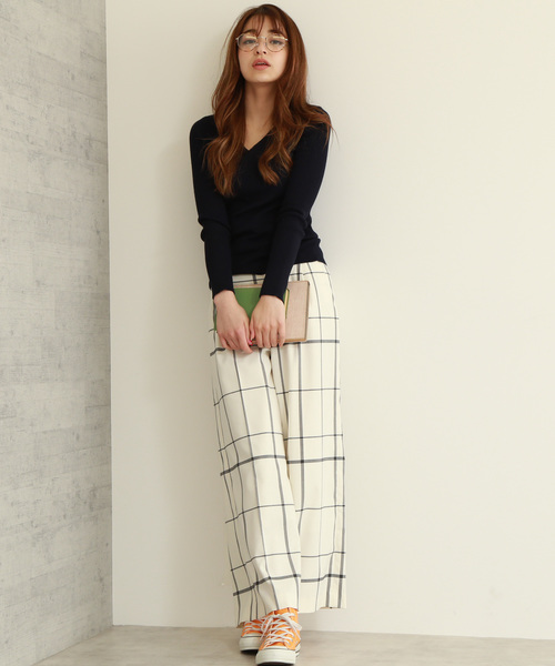 N.（N. Natural Beauty Basic）（エヌエヌナチュラルビューティーベーシック）の「デザインネックリブニット（ニット/セーター・レディース・ホワイト/ネイビー/ピンク/ブルー/グリーン・MEDIUM）」の15枚目の写真