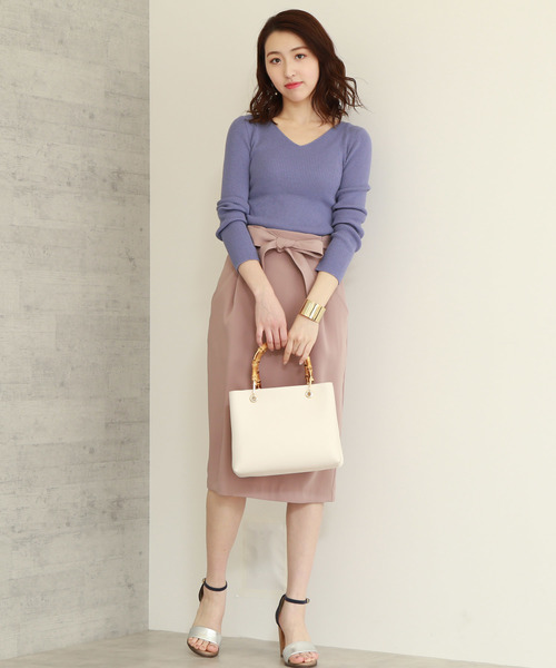 N.（N. Natural Beauty Basic）（エヌエヌナチュラルビューティーベーシック）の「デザインネックリブニット（ニット/セーター・レディース・ホワイト/ネイビー/ピンク/ブルー/グリーン・MEDIUM）」の19枚目の写真