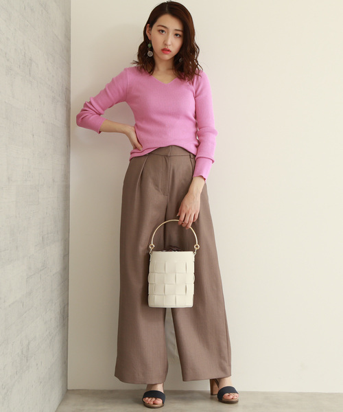 N.（N. Natural Beauty Basic）（エヌエヌナチュラルビューティーベーシック）の「デザインネックリブニット（ニット/セーター・レディース・ホワイト/ネイビー/ピンク/ブルー/グリーン・MEDIUM）」の22枚目の写真