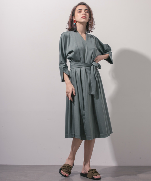 STUDIOUS(ステュディオス)の「ウォッシャブル2wayカットワンピース(ワンピース・レディース・ブラック/ベージュ/ブルー/グリーン・FREE)」の3枚目の写真