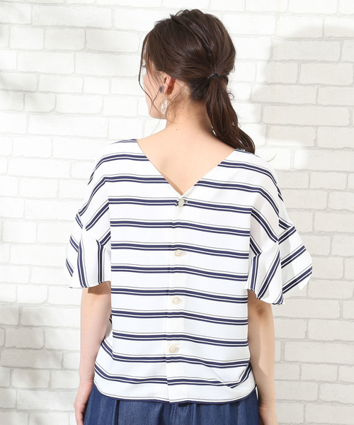 ROPE' PICNIC（ロペピクニック）の「カサネフレアバックボタンブラウス（シャツ/ブラウス・レディース・オフホワイト/ホワイト系その他/ホワイト系その他2/ブラック系その他・38/40）」の21枚目の写真