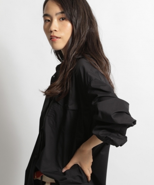 niko and...(ニコアンド)の「マーセビッグシャツ/シルクプロテイン(シャツ/ブラウス・レディース・ホワイト/ブラック/オリーブ・MEDIUM/LARGE)」の2枚目の写真