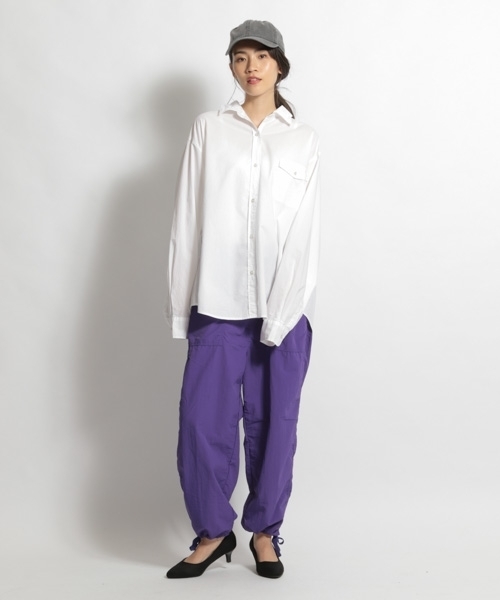 niko and...(ニコアンド)の「マーセビッグシャツ/シルクプロテイン(シャツ/ブラウス・レディース・ホワイト/ブラック/オリーブ・MEDIUM/LARGE)」の4枚目の写真