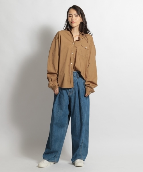 niko and...(ニコアンド)の「マーセビッグシャツ/シルクプロテイン(シャツ/ブラウス・レディース・ホワイト/ブラック/オリーブ・MEDIUM/LARGE)」の6枚目の写真