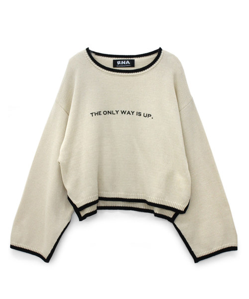 RNA（アールエヌエー）の「K2342 スリットスリーブニット（ニット/セーター・レディース・ネイビー/グリーン/キナリ・MEDIUM）」の2枚目の写真