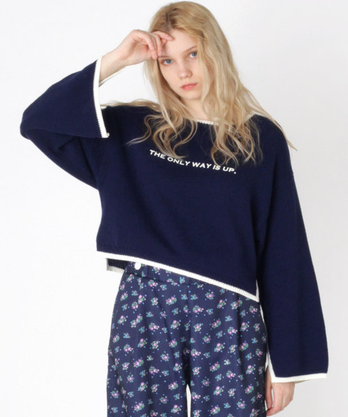 RNA（アールエヌエー）の「K2342 スリットスリーブニット（ニット/セーター・レディース・ネイビー/グリーン/キナリ・MEDIUM）」の8枚目の写真