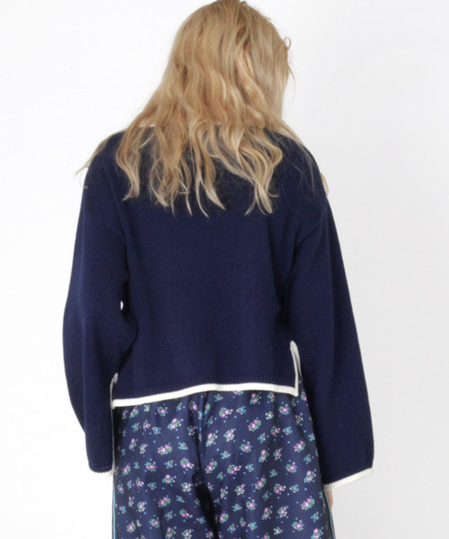 RNA（アールエヌエー）の「K2342 スリットスリーブニット（ニット/セーター・レディース・ネイビー/グリーン/キナリ・MEDIUM）」の9枚目の写真