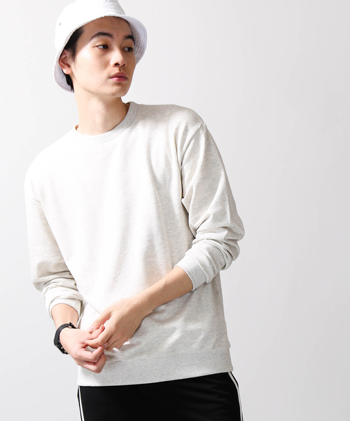 WEGO(ウィゴー)の「WEGO/カラー裏毛プルオーバー(スウェット・メンズ・杢グレー/ネイビー/ホワイト/オートミール/ブラック・SMALL/LARGE/MEDIUM)」の4枚目の写真