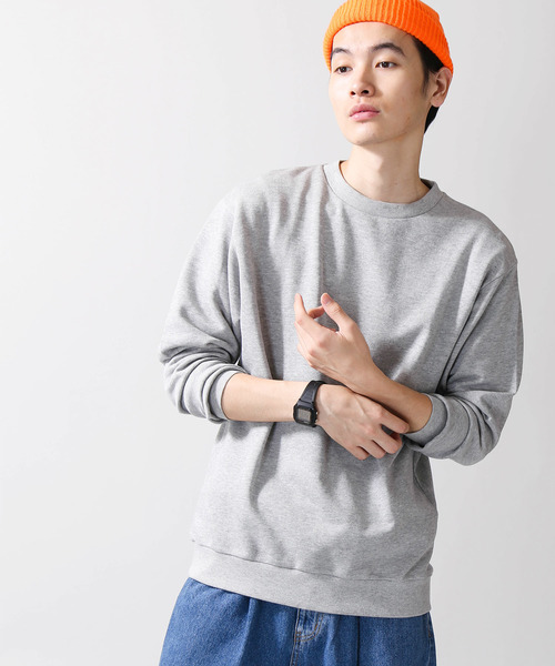 WEGO(ウィゴー)の「WEGO/カラー裏毛プルオーバー(スウェット・メンズ・杢グレー/ネイビー/ホワイト/オートミール/ブラック・SMALL/LARGE/MEDIUM)」の3枚目の写真