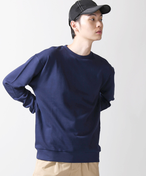 WEGO(ウィゴー)の「WEGO/カラー裏毛プルオーバー(スウェット・メンズ・杢グレー/ネイビー/ホワイト/オートミール/ブラック・SMALL/LARGE/MEDIUM)」の5枚目の写真