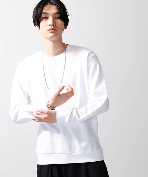 WEGO(ウィゴー)の「WEGO/カラー裏毛プルオーバー(スウェット・メンズ・杢グレー/ネイビー/ホワイト/オートミール/ブラック・SMALL/LARGE/MEDIUM)」の1枚目の写真