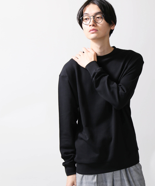 WEGO(ウィゴー)の「WEGO/カラー裏毛プルオーバー(スウェット・メンズ・杢グレー/ネイビー/ホワイト/オートミール/ブラック・SMALL/LARGE/MEDIUM)」の2枚目の写真