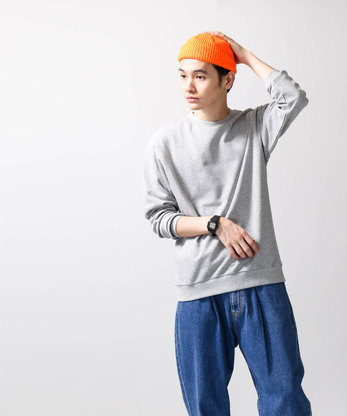 WEGO(ウィゴー)の「WEGO/カラー裏毛プルオーバー(スウェット・メンズ・杢グレー/ネイビー/ホワイト/オートミール/ブラック・SMALL/LARGE/MEDIUM)」の22枚目の写真