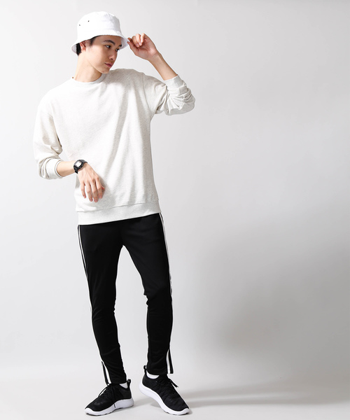 WEGO(ウィゴー)の「WEGO/カラー裏毛プルオーバー(スウェット・メンズ・杢グレー/ネイビー/ホワイト/オートミール/ブラック・SMALL/LARGE/MEDIUM)」の21枚目の写真