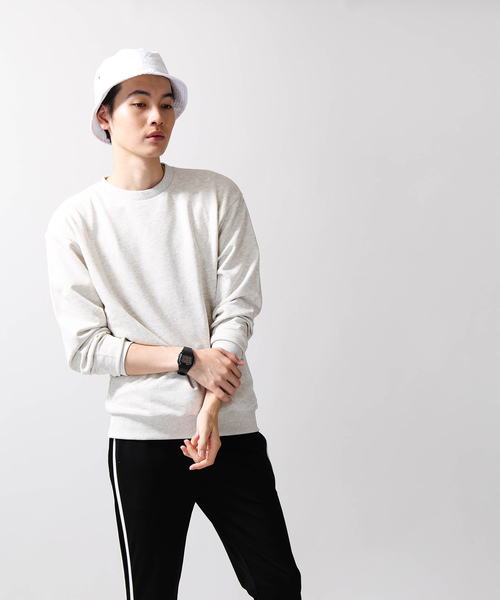 WEGO(ウィゴー)の「WEGO/カラー裏毛プルオーバー(スウェット・メンズ・杢グレー/ネイビー/ホワイト/オートミール/ブラック・SMALL/LARGE/MEDIUM)」の20枚目の写真