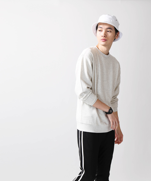 WEGO(ウィゴー)の「WEGO/カラー裏毛プルオーバー(スウェット・メンズ・杢グレー/ネイビー/ホワイト/オートミール/ブラック・SMALL/LARGE/MEDIUM)」の19枚目の写真