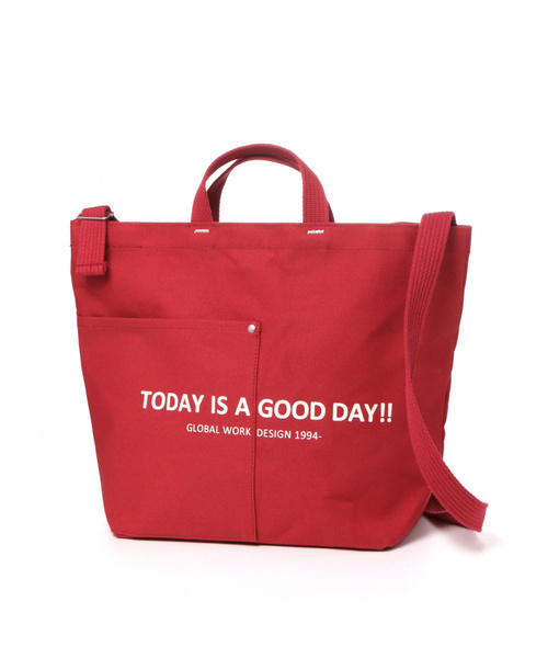GLOBAL WORK(グローバルワーク)の「GLOBAL WORK LOGO トート2WAY2/817047(トートバッグ・レディース・クリアレッド/その他・FREE)」の6枚目の写真
