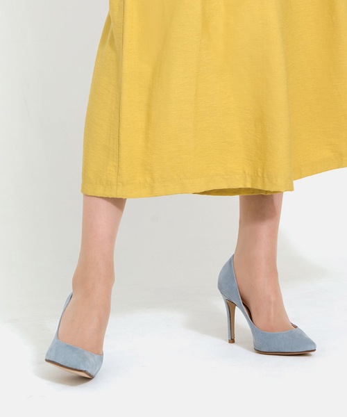 MAMIAN（マミアン）の「iCoN COLORS / ポインテッドトゥ スエード パンプス (9.0cmヒール)（パンプス・レディース・ブラック/ライトグレー/ライトベージュ/パープル/グレイッシュベージュ/ネイビー/ベージュ/ボルドー/スモークピンク/ベージュ系その他/キャメル/チャコールグレー・22.0cm/22.5cm/23.0cm/23.5cm/24.0cm/24.5cm/21.5cm）」の4枚目の写真