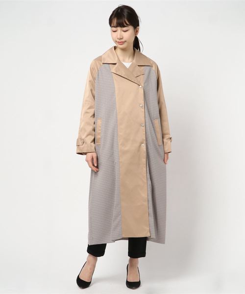 archives（アルシーヴ）の「チェックドッキングコート（トレンチコート・レディース・ブラック/ベージュ/オレンジ・MEDIUM）」の7枚目の写真