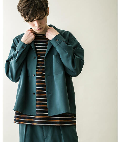 MONKEY TIME（モンキータイム）の「＜monkey time＞ PE/TRO CROPPED OPEN SHIRT/クロップドシャツ（シャツ/ブラウス・メンズ・ダークグリーン/ブラウン・M/S/XL/L）」の13枚目の写真