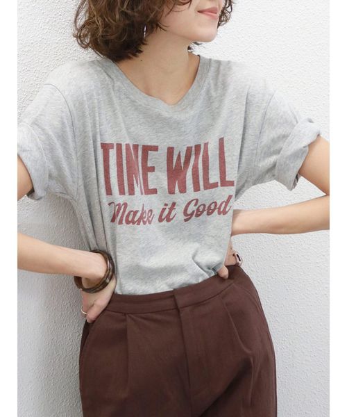 Ungrid（アングリッド）の「TIME WILLプリントTee（Tシャツ/カットソー・レディース・グレー/オフホワイト/イエロー・FREE）」の3枚目の写真