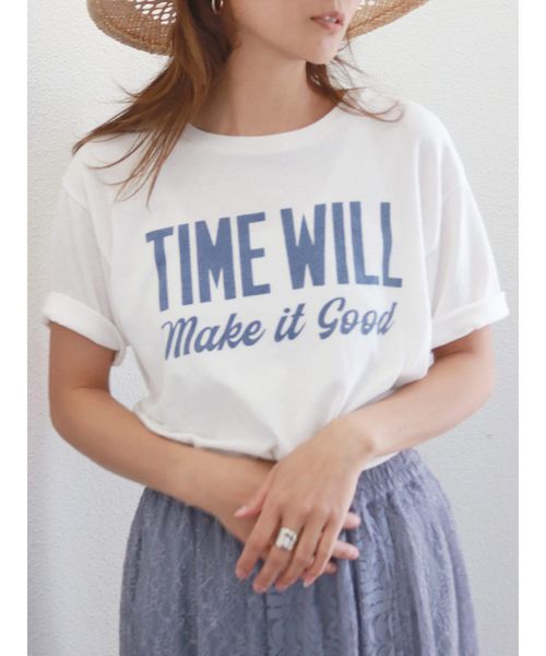 Ungrid（アングリッド）の「TIME WILLプリントTee（Tシャツ/カットソー・レディース・グレー/オフホワイト/イエロー・FREE）」の2枚目の写真