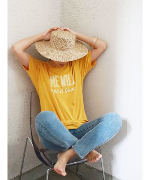 Ungrid（アングリッド）の「TIME WILLプリントTee（Tシャツ/カットソー・レディース・グレー/オフホワイト/イエロー・FREE）」の4枚目の写真