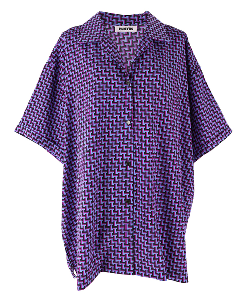 PUNYUS（プニュズ）の「サイケデリック柄半袖シャツ（シャツ/ブラウス・レディース・オレンジ/ブルー/グリーン・1/2/4/3）」の3枚目の写真