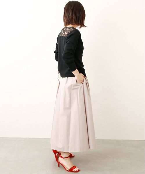 La TOTALITE(ラトータリテ)の「ショルダーレースクルーネックカーディガン◆(カーディガン/ボレロ・レディース・ブラック/オリーブ・FREE)」の11枚目の写真