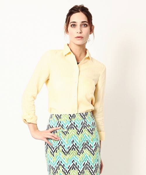 BEAMS LIGHTS Women's（ビームスライツ ウィメンズ）の「BEAMS LIGHTS / フレンチリネンシャツ（シャツ/ブラウス・レディース・ホワイト/ナチュラル/イエロー/サックスブルー・36/38）」の4枚目の写真