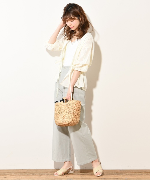 natural couture（ナチュラルクチュール）の「おしゃれカラーチノパンツ（チノパンツ・レディース・アイボリー/ミント/ラベンダー/レンガ・FREE）」の21枚目の写真