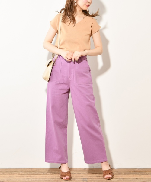 natural couture（ナチュラルクチュール）の「おしゃれカラーチノパンツ（チノパンツ・レディース・アイボリー/ミント/ラベンダー/レンガ・FREE）」の13枚目の写真