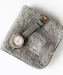 アルファベット刺繍 タオルハンカチ グレー